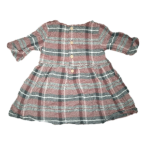 Carter's Sz. 6 Months Infant Girls Dress Rust Plaid 100% Cotton